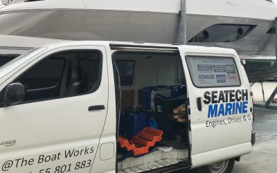 Mobile mechanic service  for a 70 foot-long catamaran